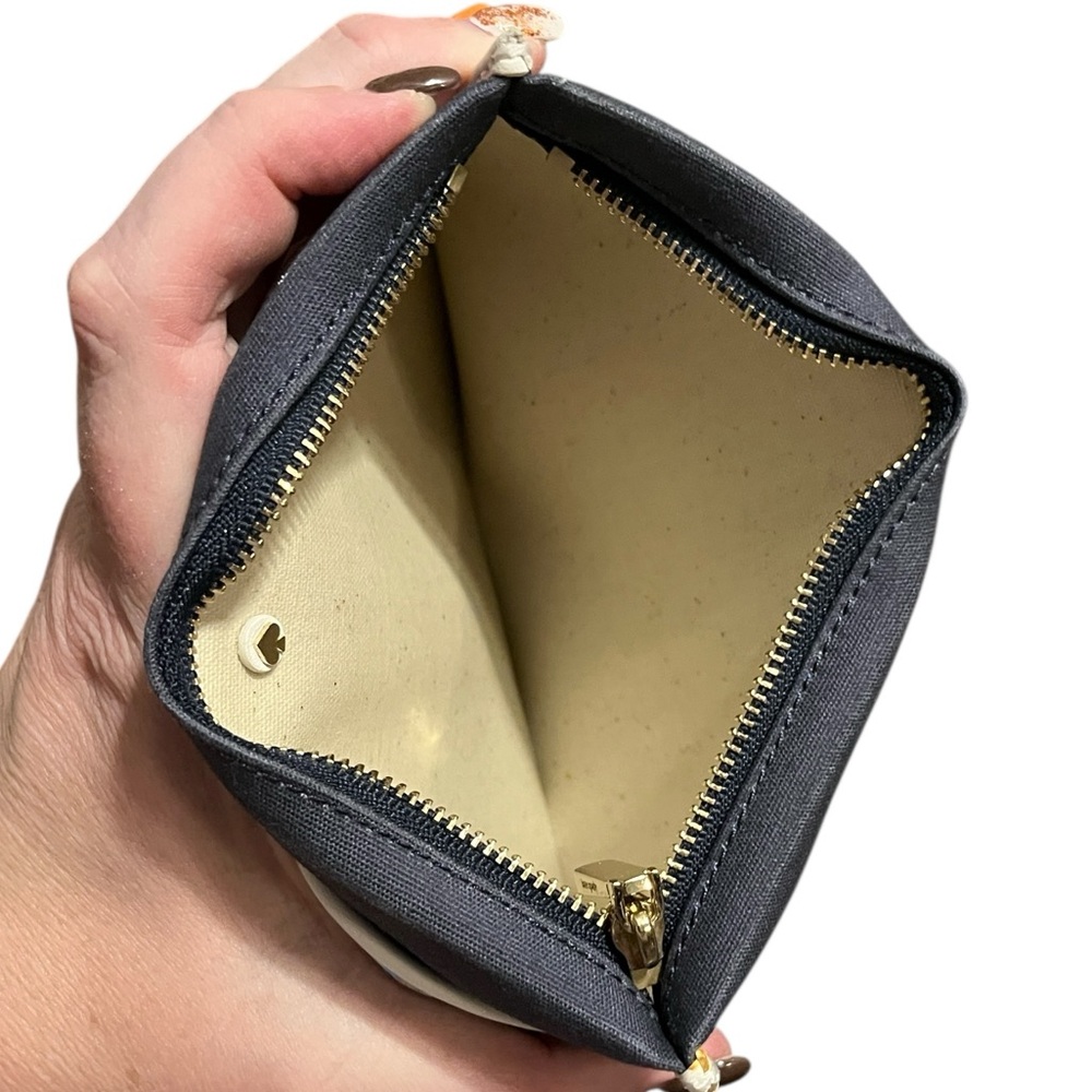 Kate Spade Sam Medium Canvas Plunge Satchel in Denim & White - Picture 6 of 13